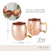 Twine Old Kentucky Home Hammered Moscow Mule Shot Glasses, Copper Bar Cart Accessories, Set of 2, 2oz, Copper - 2 of 4