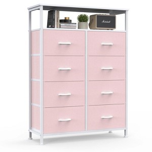 Lyngins Fabric Dresser with 8 Drawers,Bedroom Dressers with 2 Open Shelves & Steel Frame,Chests of Drawers for Closet,Living Room,Entryway - 1 of 1