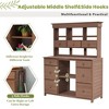Garden Potting Bench Table, Rustic and Sleek Design with Multiple Drawers and Shelves for Storage - 2 of 3