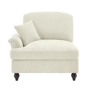 Vynxaria Modern Chenille Sofa Beige White, W/1 Pillow, Detachable Ruffle Skirts (2 Styles), Multi-Module Configurable (L-Shaped/Chaise) - 1 of 4