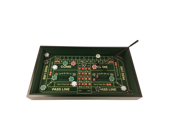 Front Porch Classics 4- in- 1 Casino: Roulette, Blackjack, Craps, Poker Board Game