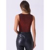 INSPIRE CHIC Women's Party Glitter Cut-Out Front Sleeveless Crop Tank Top - 2 of 4