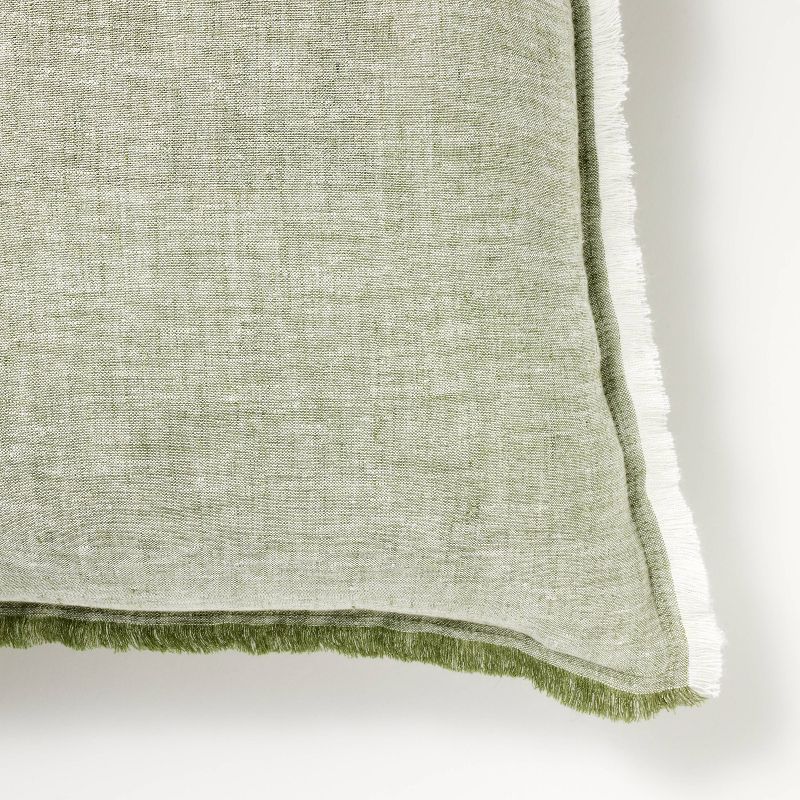 Oversized Reversible Linen Square Throw Pillow with Frayed Edges - Threshold™ designed with Studio McGee, 4 of 11