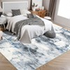 Abstract Modern Washable Low Pile Area Rug with Rubber Backing Foldable Stain Resistant Carpet for Bedroom Living Room - 4 of 4