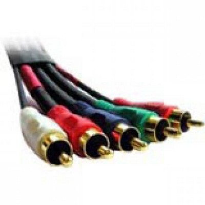 Professional Cable COMP5-06 Component Video/Audio Cable - 6 ft Component A/V Cable - First End: 5 x RCA Male Audio/Video