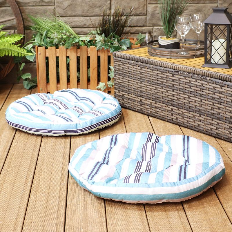 Sunnydaze Indoor/Outdoor Large Round Tufted Floor Meditation or Chair Cushion - 22" - 2pk, 2 of 8