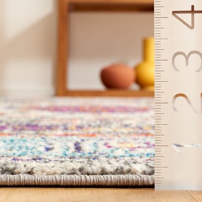 Elysian Light Blue Reversible Hand-Knotted Synthetic Area Rug, 6'7" x 9'2"