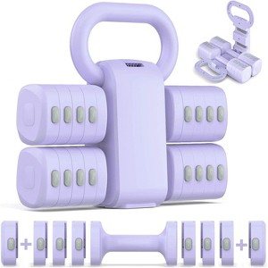 2-in-1 Adjustable Dumbbell Set, Converts to Kettlebell, 5-Level Weights for Home Gym Exercise - 1 of 4