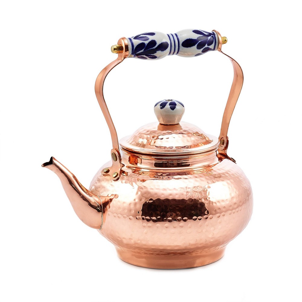 Old Dutch 64oz Copper Hammered Tea Kettle with Ceramic Handle