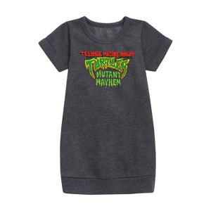 Girls' - Teenage Mutant Ninja Turtles - Movie Logo Graphic Short Sleeve Fleece Dress - 1 of 3