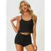 cheibear Women's Spaghetti Straps Cami Tops with Shorts Lounge Sleepwear Pajama Set - 2 of 4