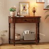 Tangkula Retro Console Table 36"L Wooden Entryway Table w/ Storage Drawer & Open Shelf - 3 of 4