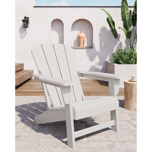 Outdoor Adirondack Chairs, HDPE Plastic Patio Chairs for All Weather, Weather-Resistant Fire Pit Chair with Wide Armrests & Slatted Back - 1 of 4