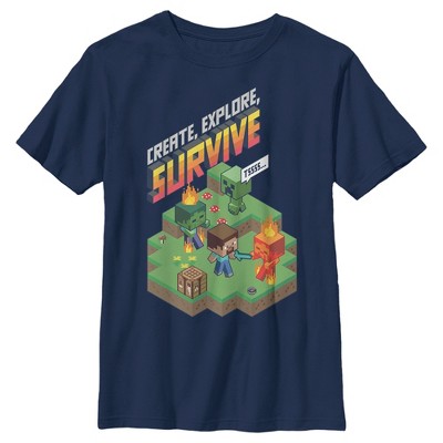 Boy's Minecraft Steve Create Explore Survive T-Shirt