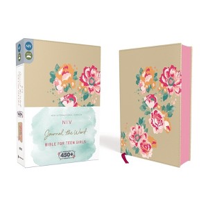 NIV, Journal the Word Bible for Teen Girls, Imitation Leather, Gold/Floral - (NIV Journal the Word Bible) by  Zondervan (Hardcover) - 1 of 1