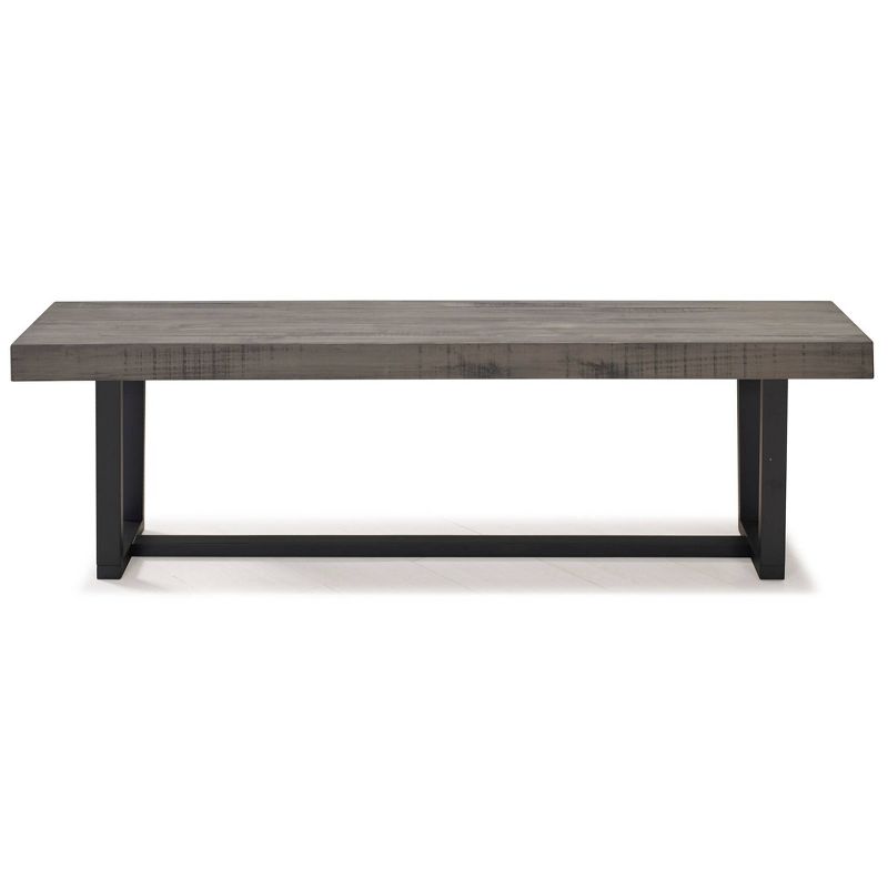 Modern Farmhouse 60" Solid Wood Distressed Plank Top Dining Bench - Saracina Home, 4 of 10