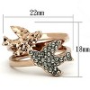 Slickblue Unique Fish-Themed Two-Tone Rose Gold Ring with Synthetic Black Diamond for Women, Pave Setting, size 5-10 - 2 of 4