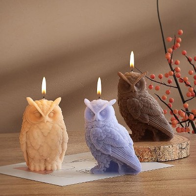 JDICTION 3D Animal & Owl Silicone Mold Set - Resin Candle Molds For Home Decor And DIY Craft Making
