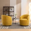 25.60"Chenille Fabric 360° Swivel Accent Armchair Barrel Chair With Black Powder Coating Metal Ring,Yellow - 4 of 4