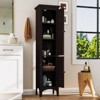 Tangkula Freestanding Bathroom Storage Cabinet Tall Narrow Storage Cabinet with 1 Adjustable Shelf 1 Drawer and 2 Doors Gray/Coffee/Black/White - 2 of 4
