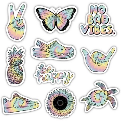 Tie Dye Aesthetic Sticker 21 Pack LARGE 3 x 3 – Big Moods