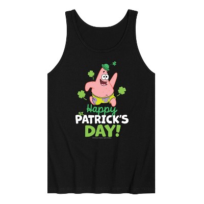 Men's SpongeBob Squarepants Happy St. Patricks Day Graphic Tank Top - Black - X-Large