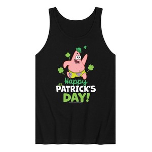 Men's SpongeBob Squarepants Happy St. Patricks Day Graphic Tank Top - Black - X-Large - 1 of 4