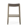 HomeRoots 31" Stone and Gray Faux Leather and Solid Wood Backless Bar Height Bar Chair - 4 of 4