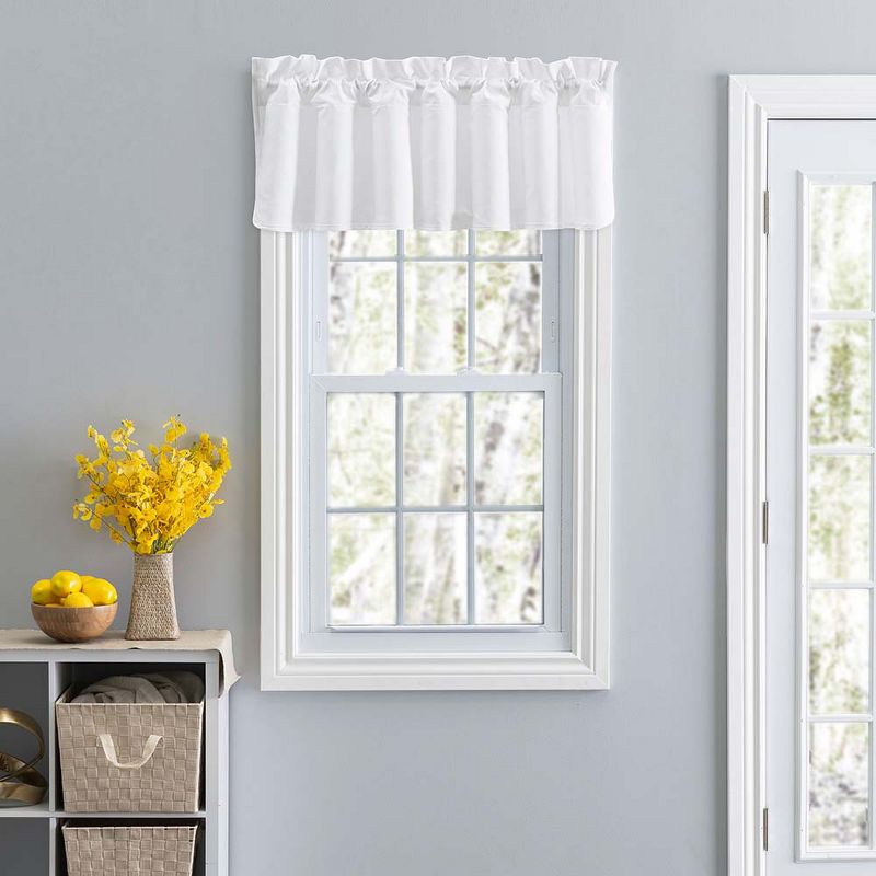 Ellis Stacey 3" Rod Pocket High Quality Fabric Solid Color Window Lined Swag Set Filler Valance 42"x13" White, 2 of 4