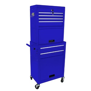 VYNXARIA 6-Drawer Lockable Rolling Tool Cabinet on Wheels - 2-in-1 Detachable Organizer for Garage & Workshop,Blue - 1 of 4