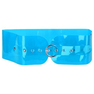 INSPIRE CHIC Women Clear Waist Belts, Wide Transparent Round Buckle PVC Waistband Belt for Dress - 1 of 4