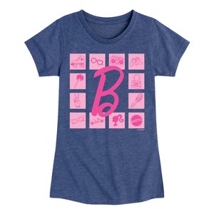 Girls' - Barbie - Pink Icons Fitted Short Sleeve Graphic T-Shirt - 1 of 4