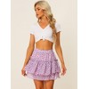 INSPIRE CHIC Women's Summer Floral Tiered Ruffle Cute Mini Skirt - 3 of 4