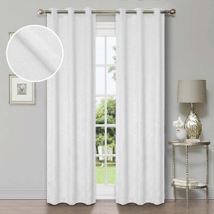 Modern Geometric Waves Room Darkening Semi-Blackout Curtains, Set of 2 by Blue Nile Mills - 1 of 4