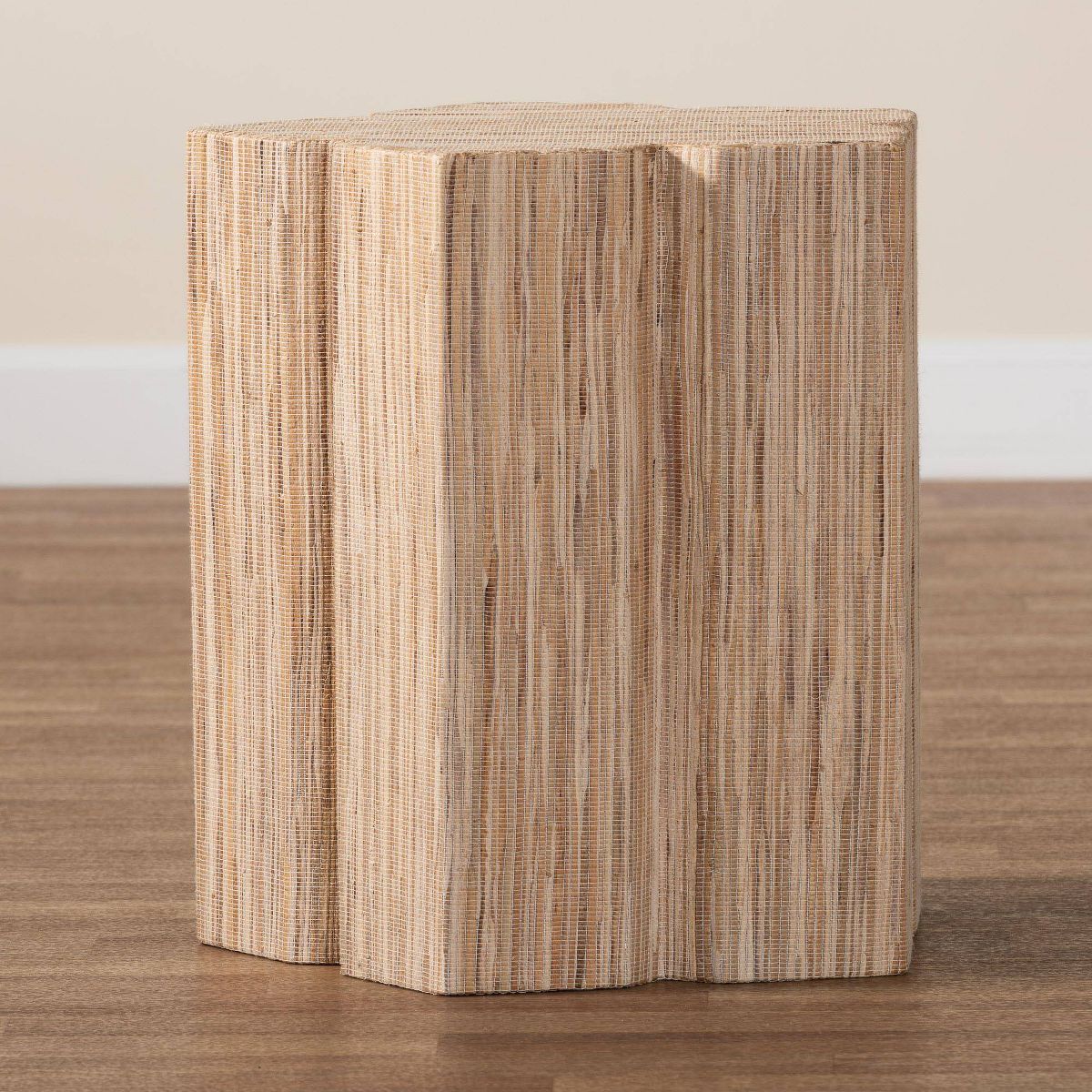 bali & pari Janeth Woven Grasscloth End Table Natural - thumbnail 7