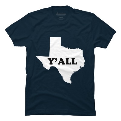 Men's Design By Humans Texas Y'all By spookydooky T-Shirt