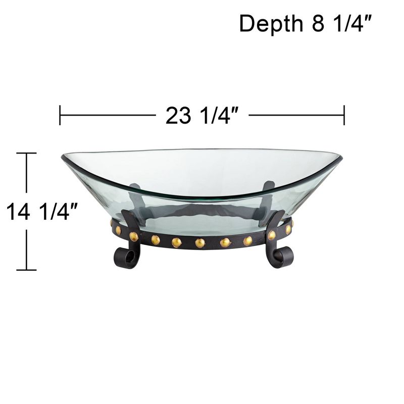 Kensington Hill Rayden 23 1/4" Wide Decorative Glass Bowl with Studded Base, 4 of 8
