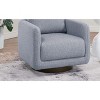 PAGED Modern Boucle Accent Chair Swivel Reading Chair Upholstered Living Room Chair with Wooden Base for Reading Room, Bedroom - 4 of 4