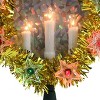 Northlight 7" Lighted Gold Tinsel Wreath with Candles Christmas Tree Topper - Multi Lights - 4 of 4