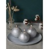 Set of 3 Round Teal Candles - 3 inch Sphere Candles for Wedding & Home Decor - Unscented Long Burning - 4 of 4