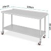 Stainless Steel Work Table, NSF Commercial Grade, Adjustable Shelf, Silver - 3 of 4