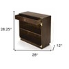HomeRoots 28" Dark Brown Wood Two Tier Bookcase with A Drawer - 3 of 4