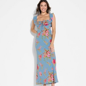 Women's Flounce Sleeve Maxi Empire Waist Dress - Wild Fable™ - 1 of 3