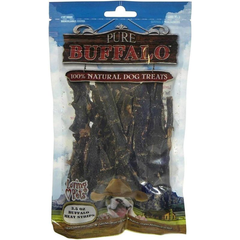 Loving Pets Pure Buffalo Jerky Strips (3.5 oz Pack), 1 of 2