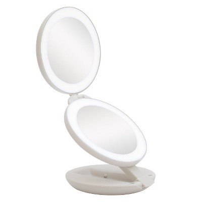 Zadro Dual LED Lighted Magnification Travel Mirror - 1X/10X