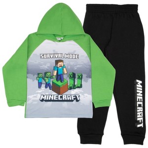 Minecraft Boys Fleece Hoodie and Jogger Pants 2-Piece Set - Green, 5-6 - 1 of 4