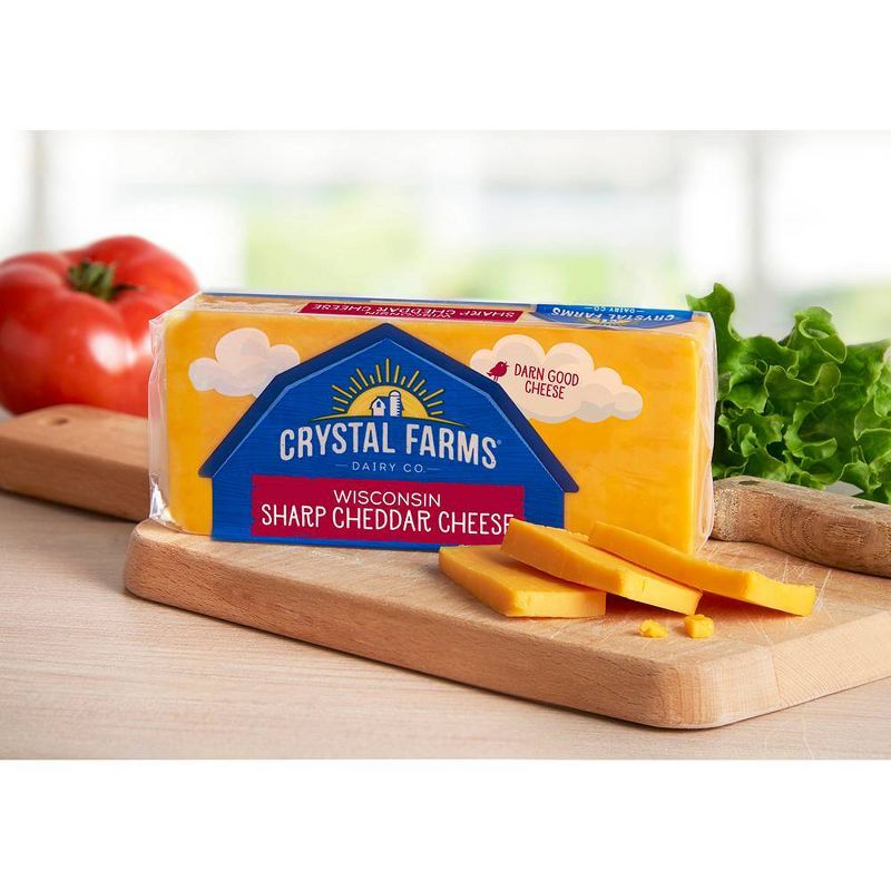 Crystal Farms Sharp Cheddar Cheese - 8oz, 3 of 5