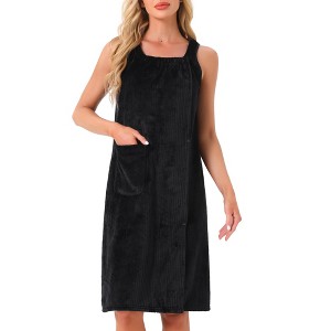 INSPIRE CHIC Women's Sleeveless Soft Lightweight Bathrobes Cute Knee Lenght Robe with Pockets - 1 of 4