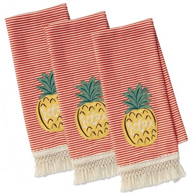 3pk Cotton Pineapple Island Tropics Dishtowel Set - Design Imports