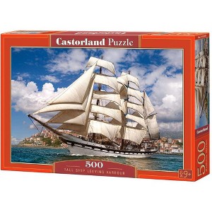 500 Piece Jigsaw Puzzle, Tall Ship Leaving Harbor, Cruise, Sailing Ship Puzzle, Ocean Puzzle, Adult Puzzles, Castorland B-52851 - 1 of 4